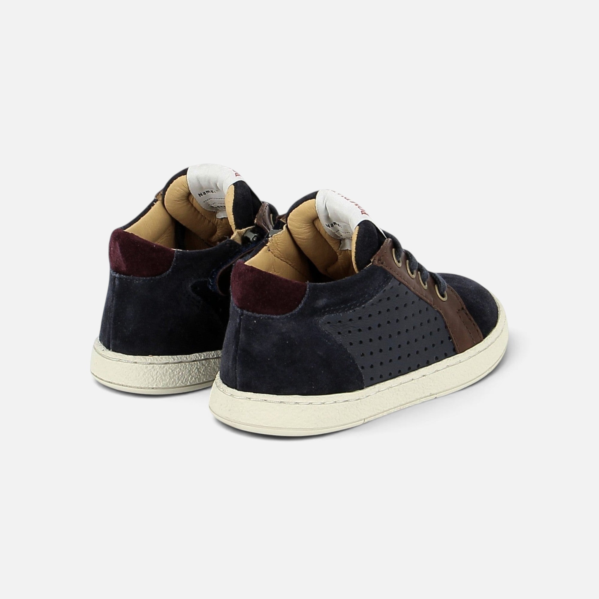 pom-d-api-mousse-lace-perfo-basket-navy-brown-gar-on image 2