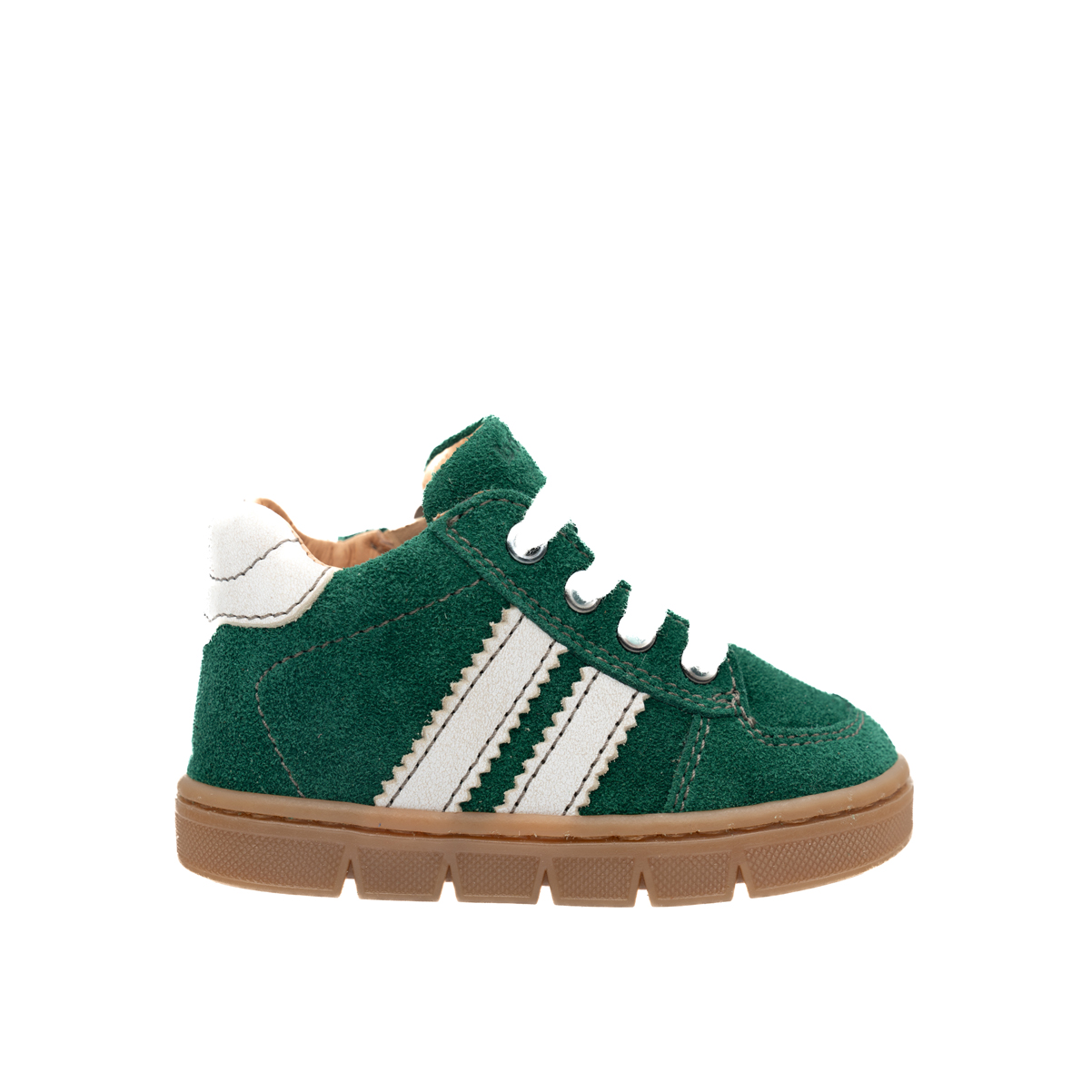 babybotte-farel-chaussure-b-b-gar-on-vert-cuir-lacets-zip image 1