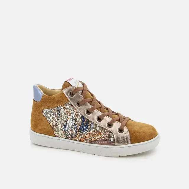 pom-d-api-top-touch-zippy-basket-fille-caramel-cuir-paillet image 1