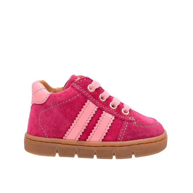 babybotte-farella-chaussure-b-b-fille-lacets-zip-cuir-fuxia image 1