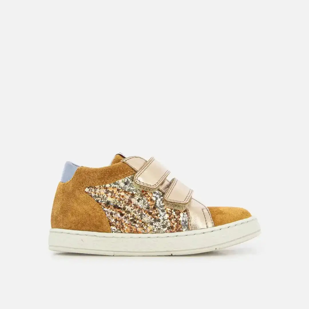 pom-d-api-mousse-easy-top-baskets-premiers-pas-fille-caramel-brillant-paillettes image 2