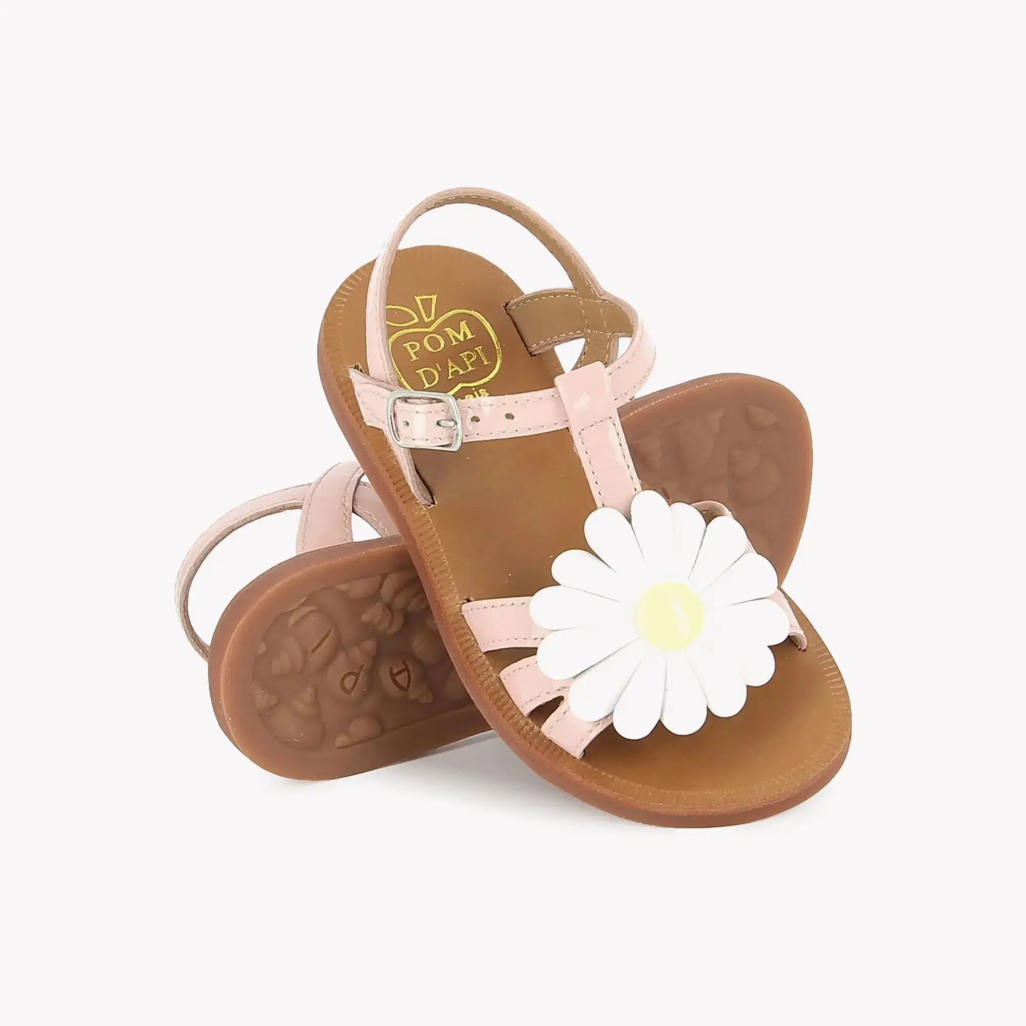 pom-d-api-plagette-big-flo-sandale-enfant-vernis-pink image 2
