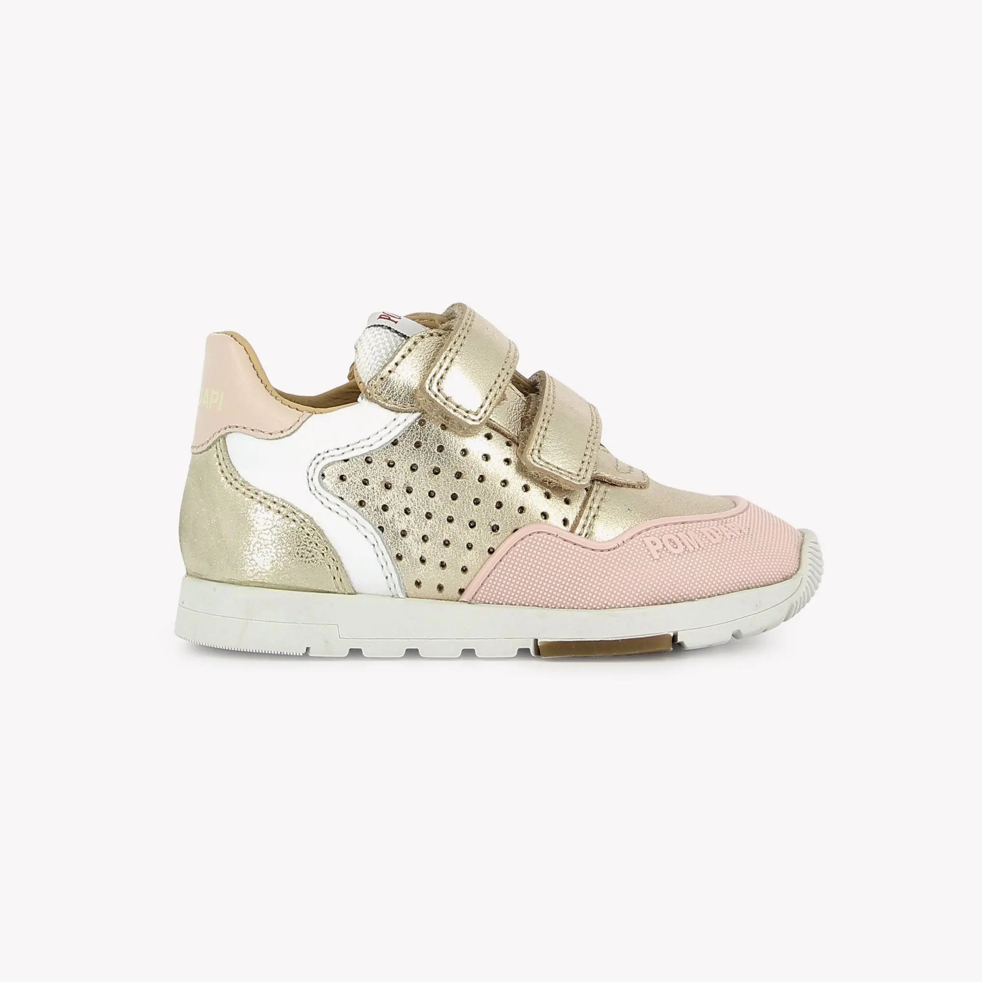 pom-d-api-pouss-bump-perfo-basket-fille-platine-blanc-rose image 4