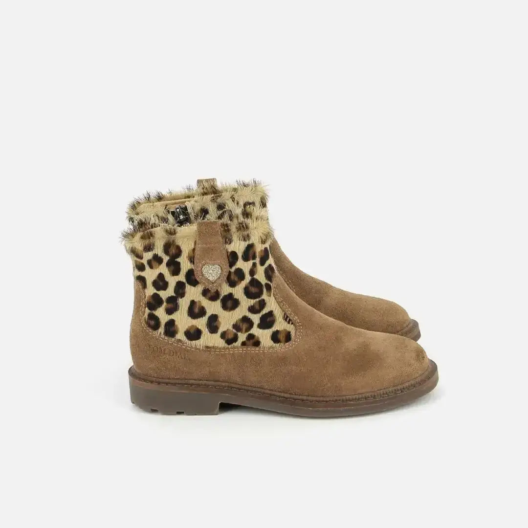 pom-d-api-sister-boot-bottine-enfant-velours-chocolat-l-opard image 6