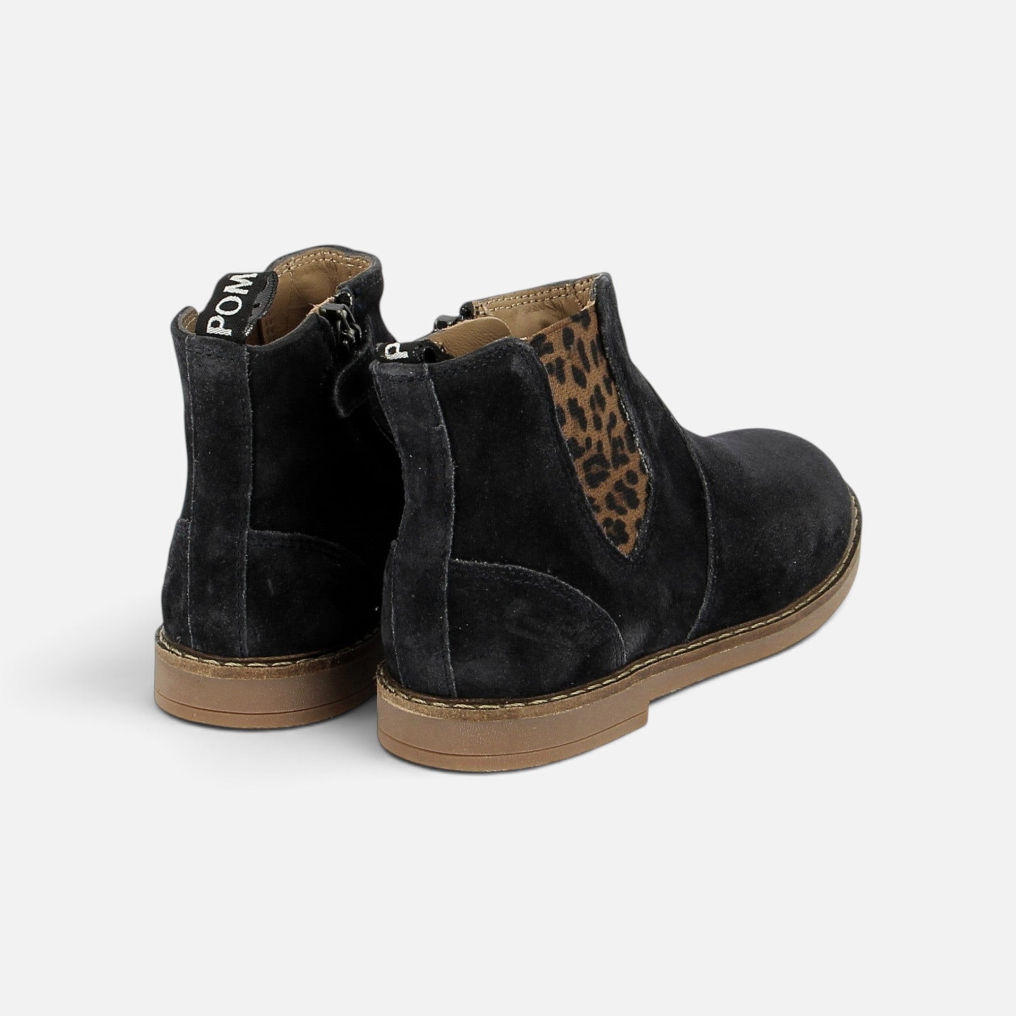 pom-d-api-trip-new-jodzip-chelsea-boots-fille-coal-velours-l-opard image 2