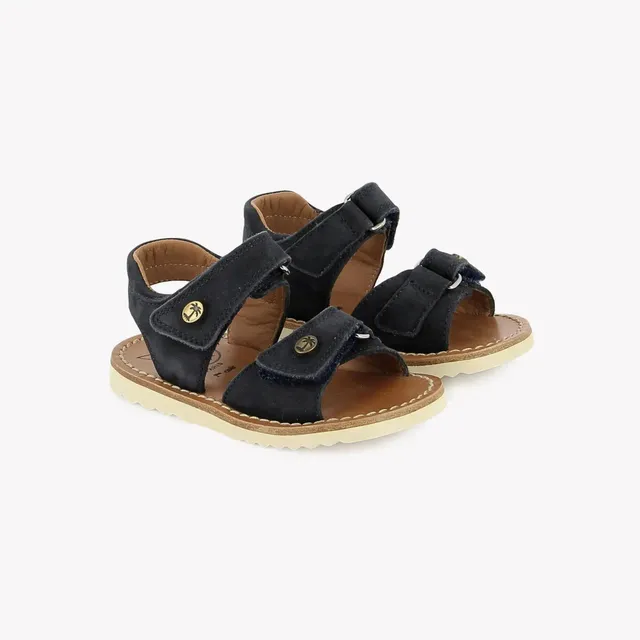 pom-d-api-waff-easy-sandale-gar-on-cuir-nubuck-marine image 1