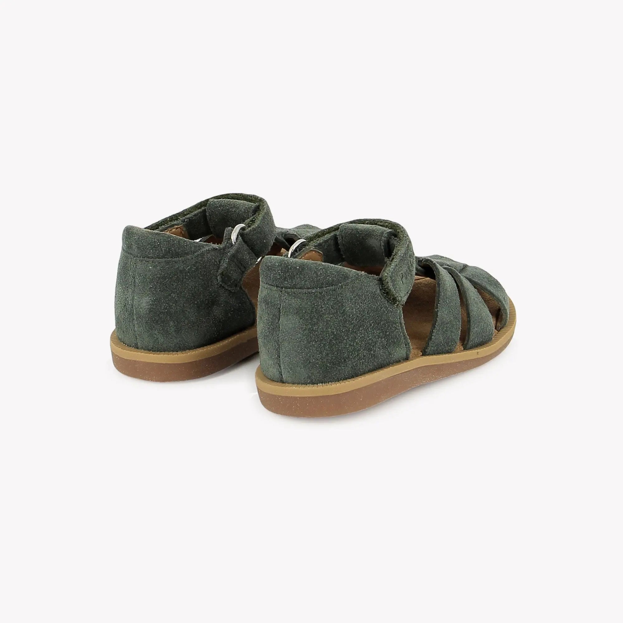 pom-d-api-poppy-air-daddy-sandale-premiers-pas-gar-on-kaki-velours image 3