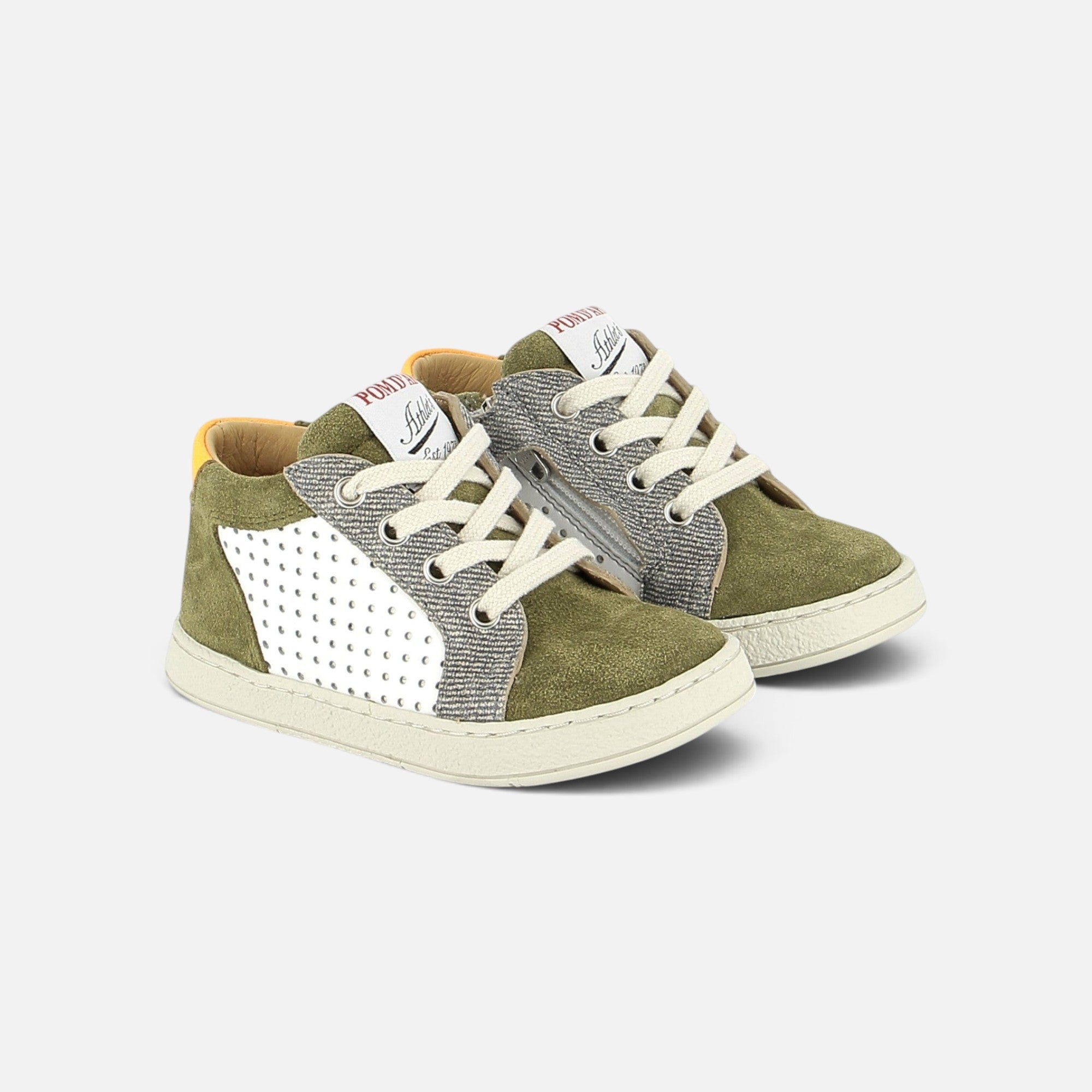 pom-d-api-mousse-lace-perfo-basket-gar-on-olive-off-white image 1