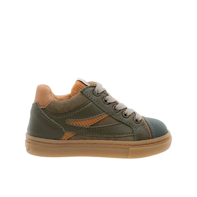 babybotte-arezzo-chaussure-lacets-gar-on-vert-velours image 1