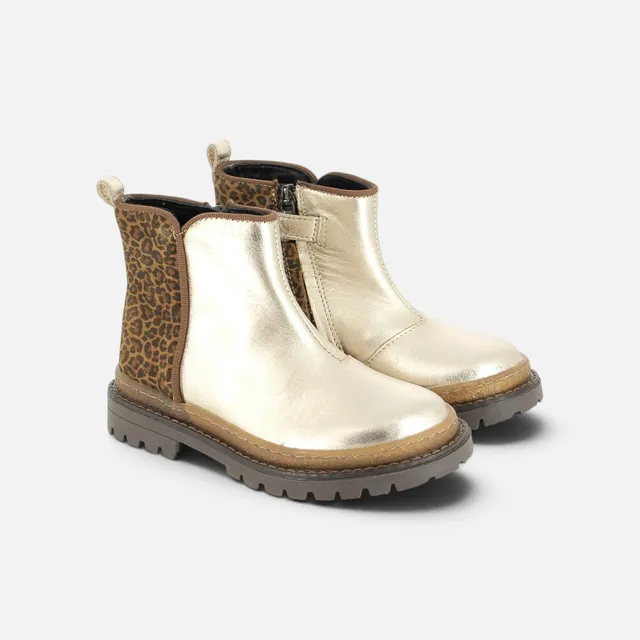 pom-d-api-wall-boots-bottine-fille-platine-naturel-l-opard image 1