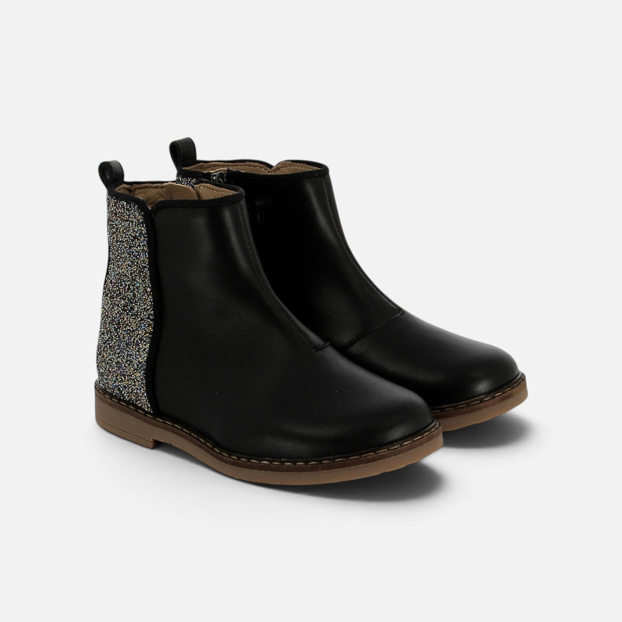 pom-d-api-trip-back-bottine-nappa-glitter-noir-multi-fille image 1