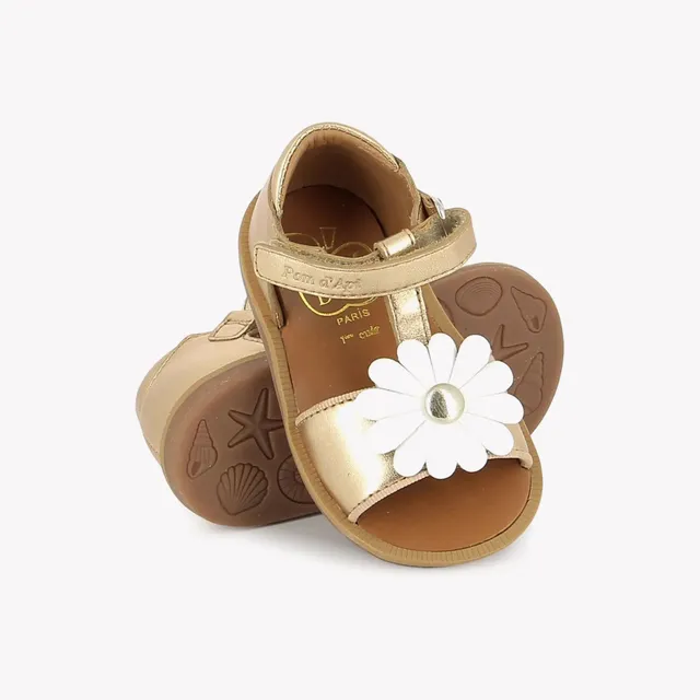 pom-d-api-poppy-big-flo-sandale-premiers-pas-fille-ivory image 1