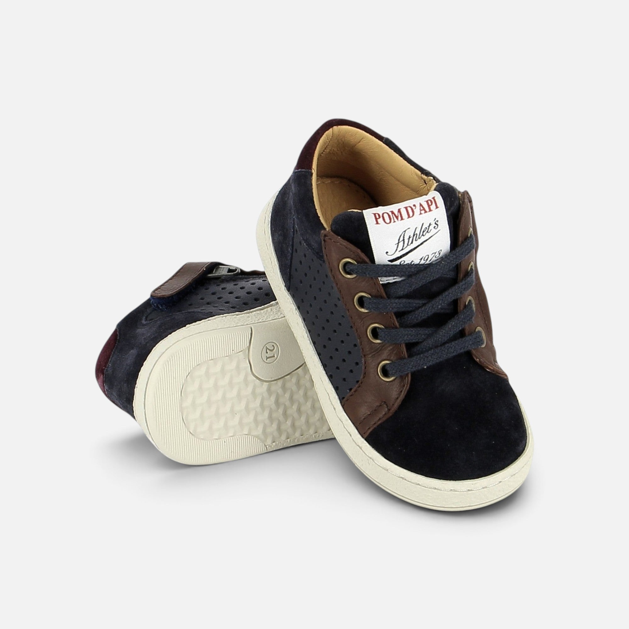 pom-d-api-mousse-lace-perfo-basket-navy-brown-gar-on image 3