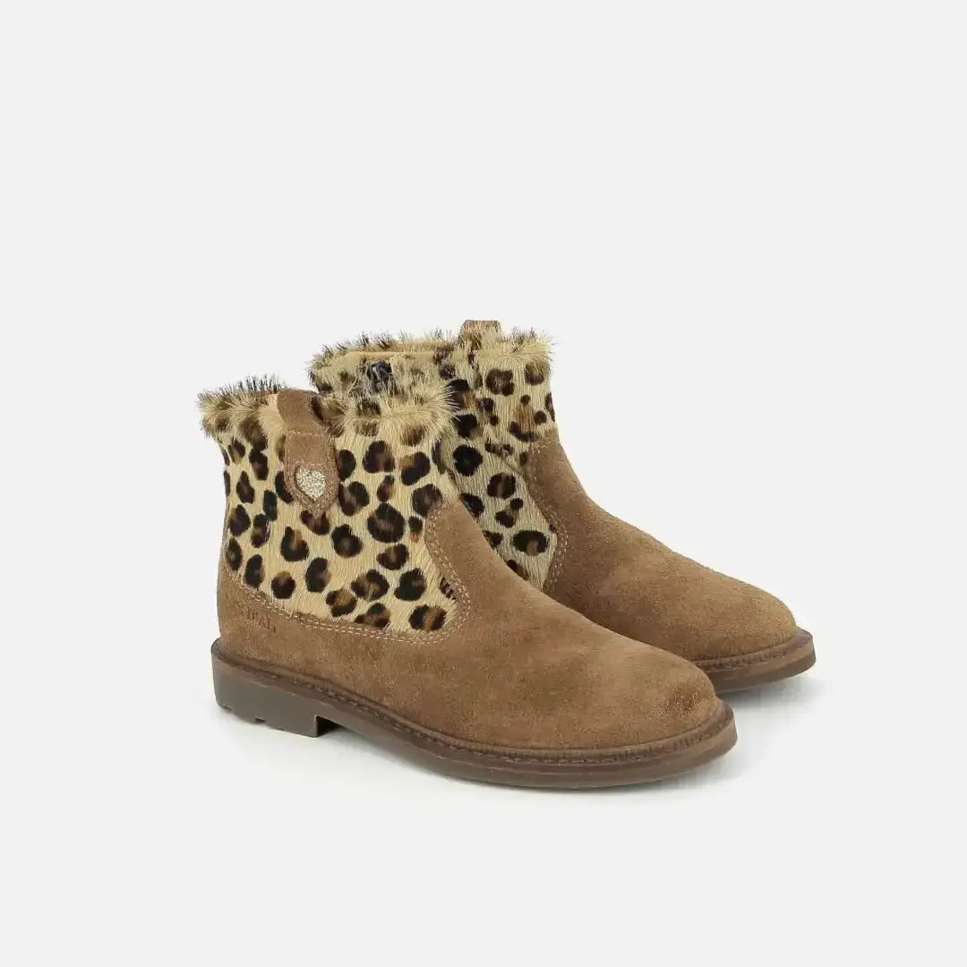 pom-d-api-sister-boot-bottine-enfant-velours-chocolat-l-opard image 7