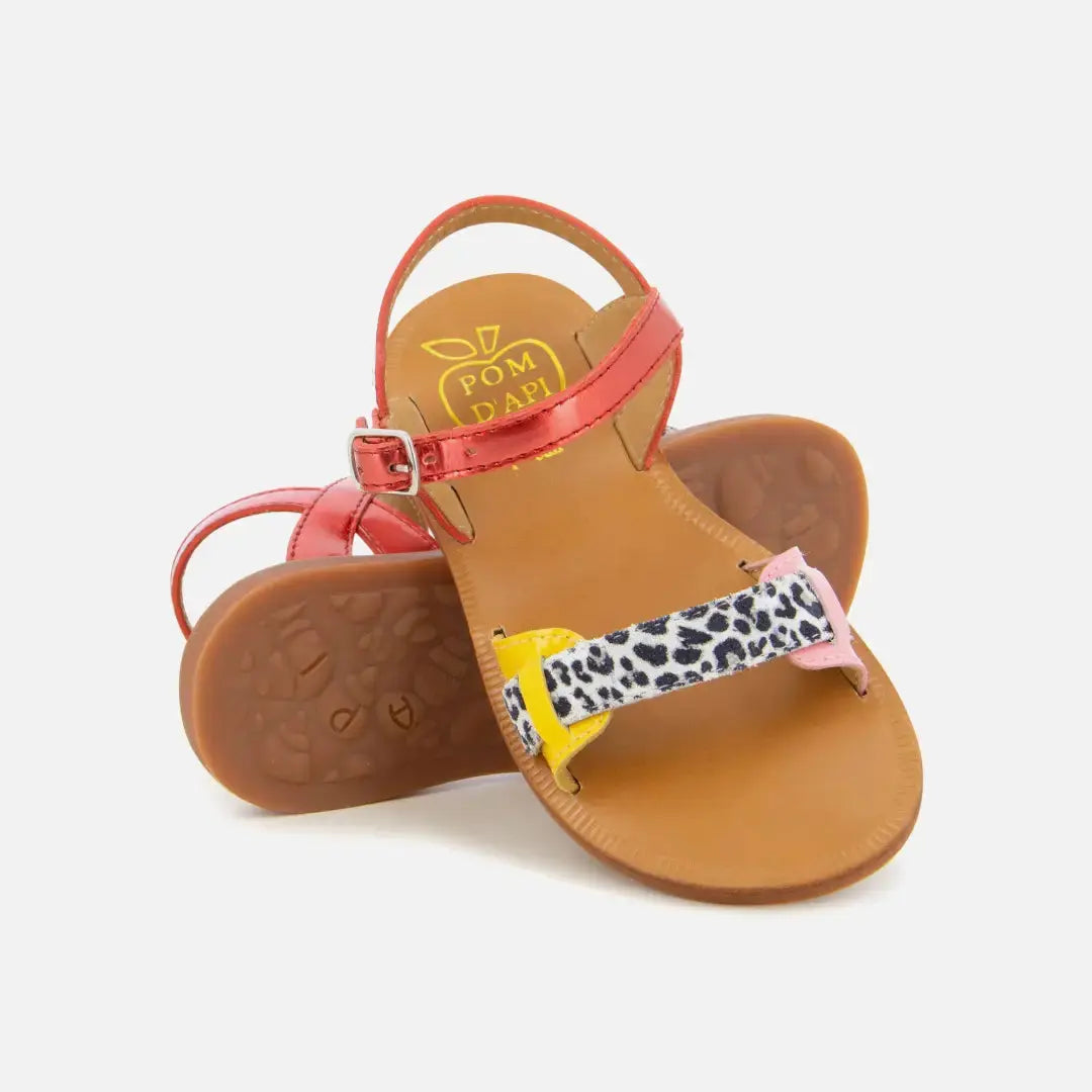 pom-d-api-plagette-avignon-sandale-fille-cuir-rouge image 2