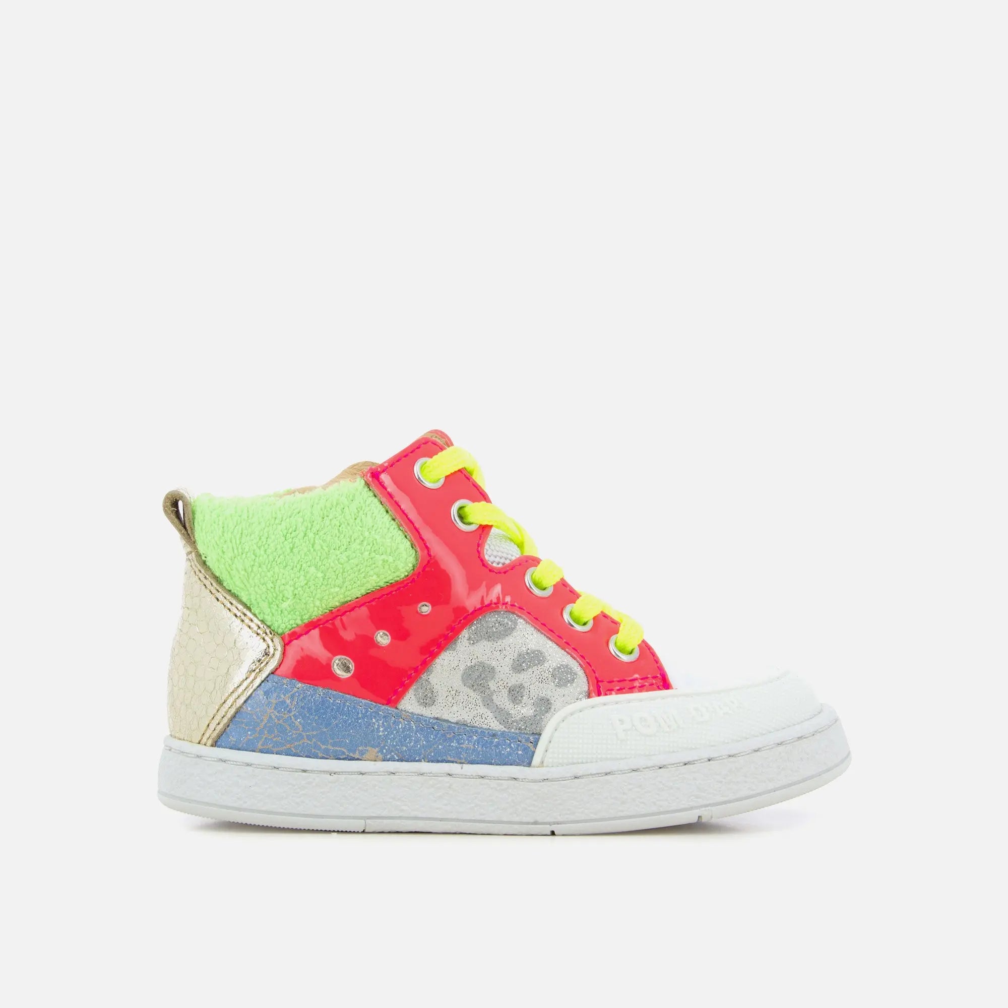 pom-d-api-mousse-bump-baskets-montantes-premiers-pas-blanc-rose-multicolore image 2