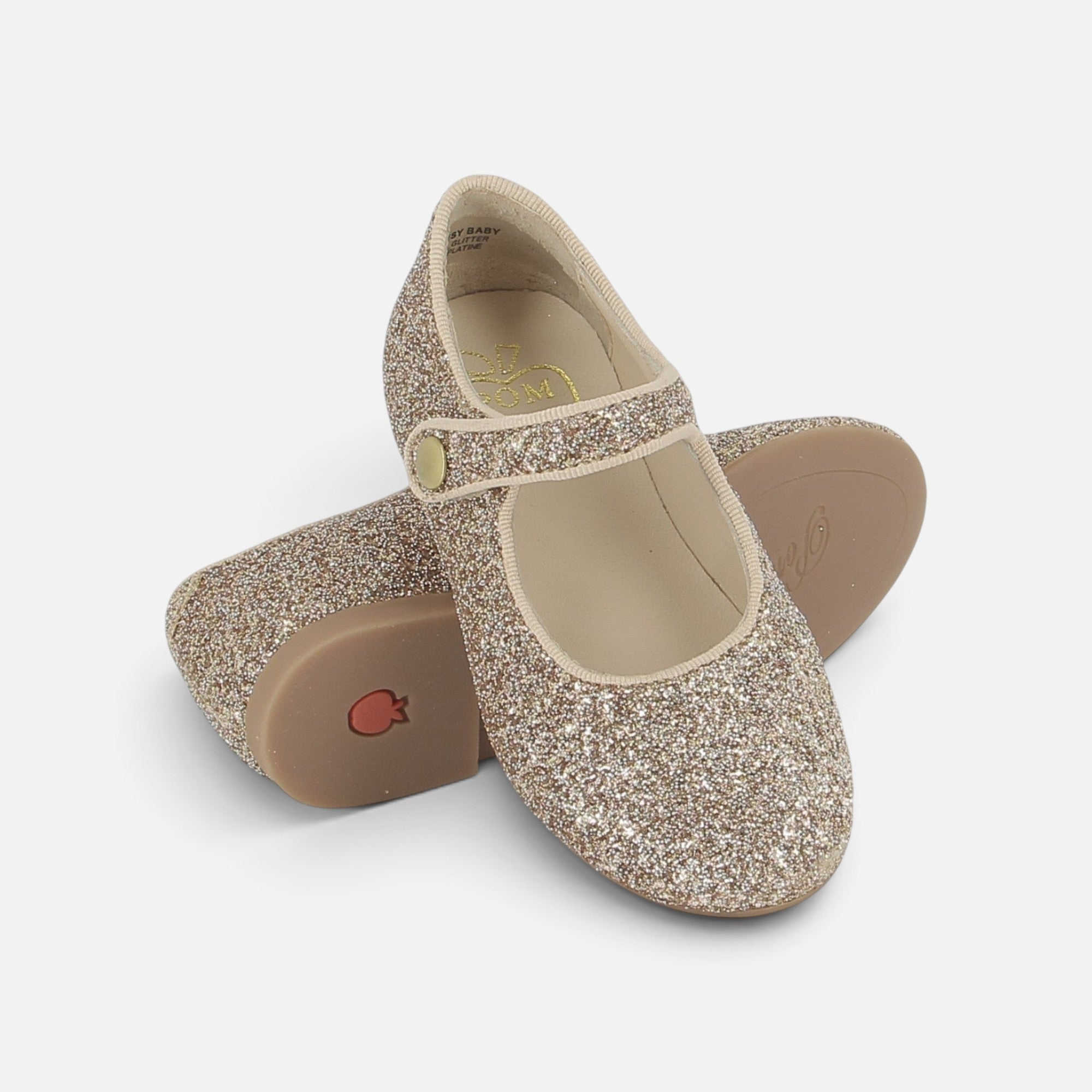 pom-d-api-daisy-baby-ballerine-cuir-paillet-platine-dor image 3