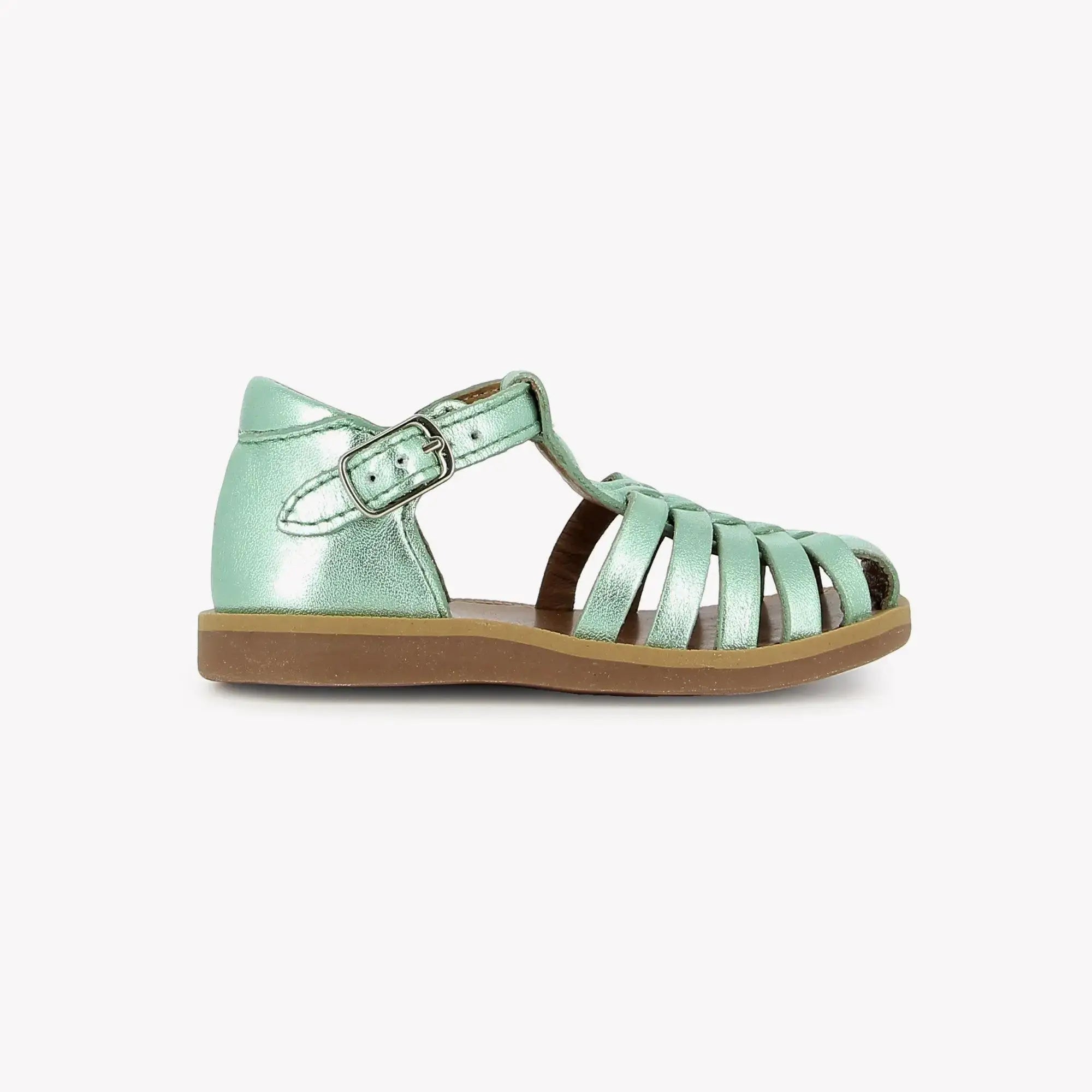 pom-d-api-poppy-pitti-sandale-premiers-pas-fille-vert-d-eau image 4
