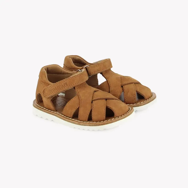 pom-d-api-waff-cross-sandale-premiers-pas-nubuck-camel-gar-on image 1