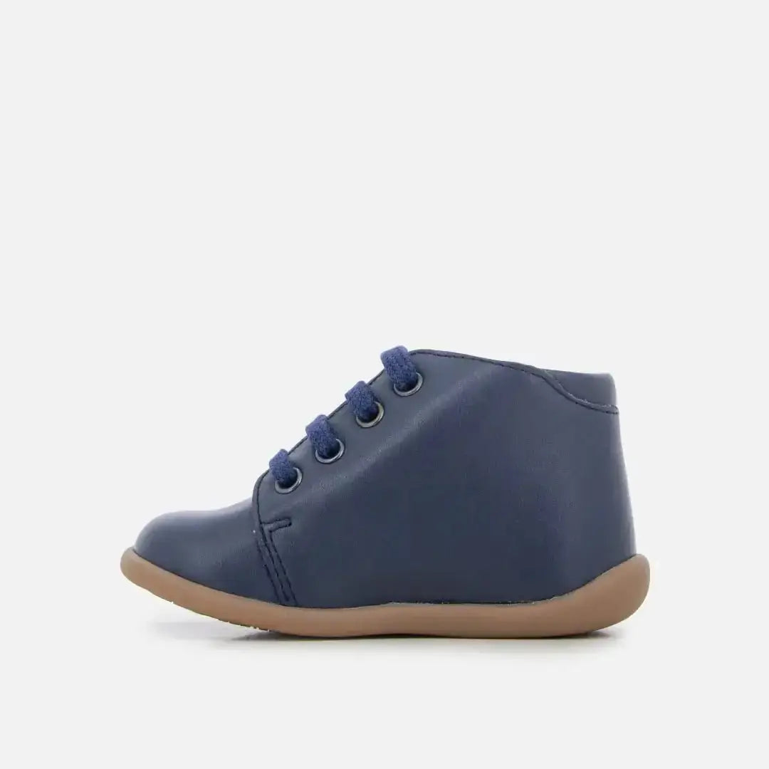 pom-d-api-stand-up-bottine-premiers-pas-cuir-bleu-marine image 2