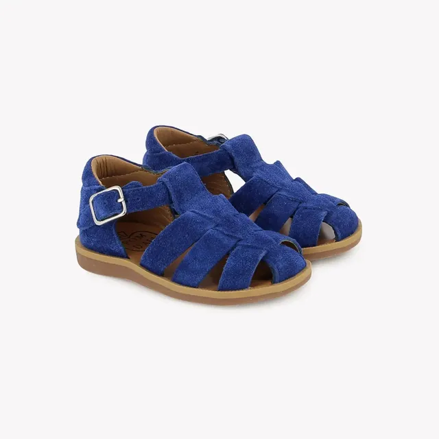 pom-d-api-poppy-daddy-velours-bleu-electric-sandale-premiers-pas-gar-on image 1