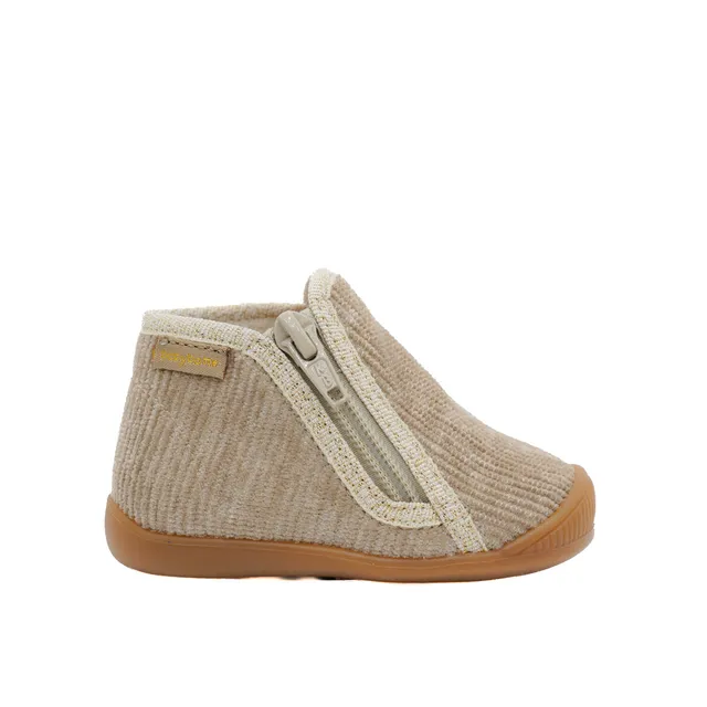 babybotte-pierette-zip-beige-chausson-b-b-fille-velours image 1