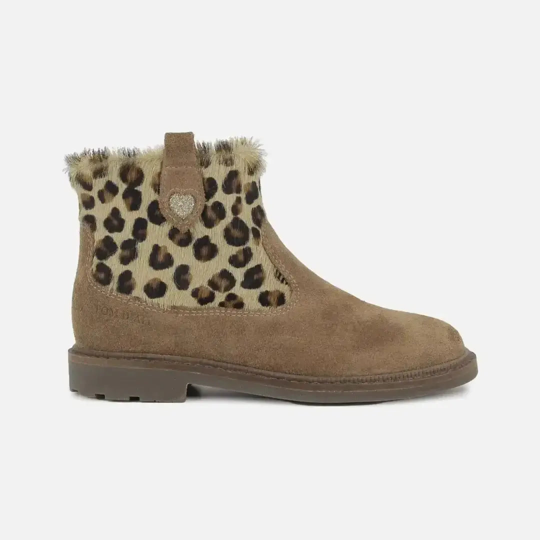 pom-d-api-sister-boot-bottine-enfant-velours-chocolat-l-opard image 4