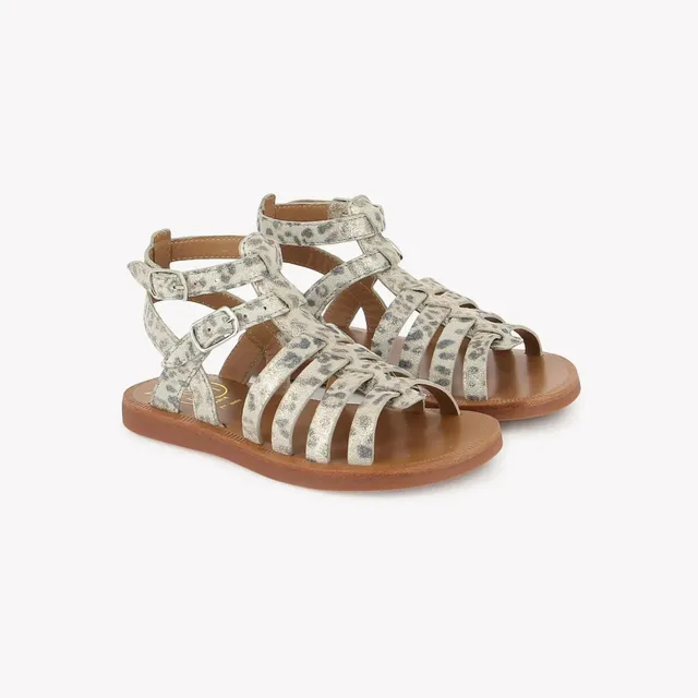 pom-d-api-plagette-gladiator-sandale-enfant-jasper-bianco-platino image 1
