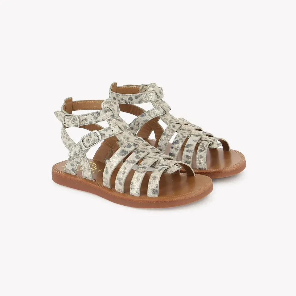 pom-d-api-plagette-gladiator-sandale-enfant-jasper-bianco-platino image 1