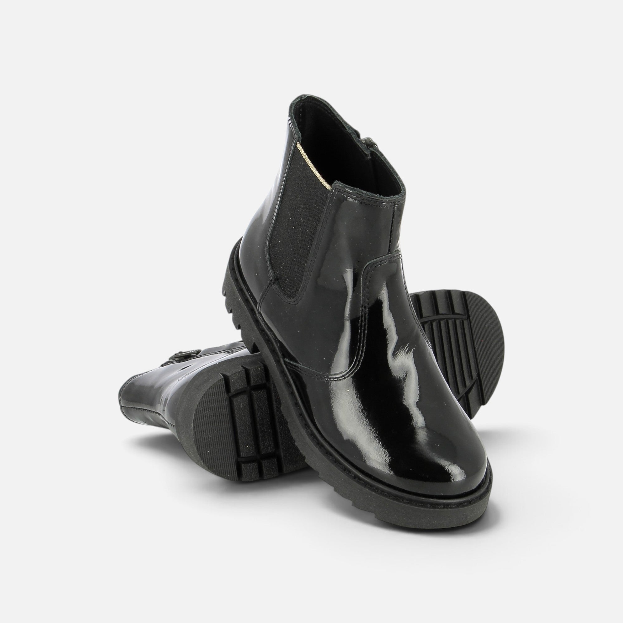pom-d-api-sid-jodzip-boots-enfant-vernis-noir-semelle-noire image 3
