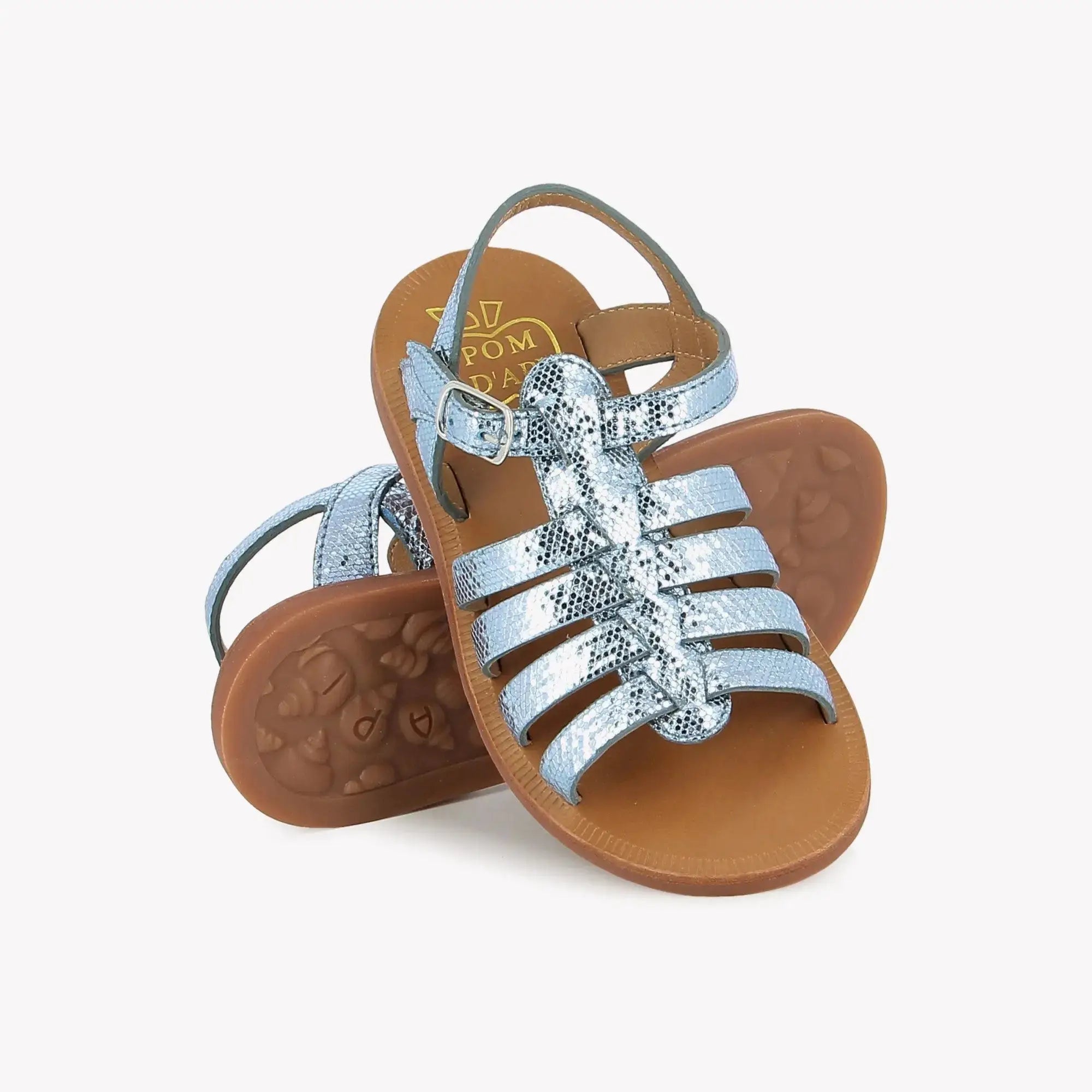 pom-d-api-plagette-strap-sandale-enfant-fille-turquoise-cuir-milos image 3