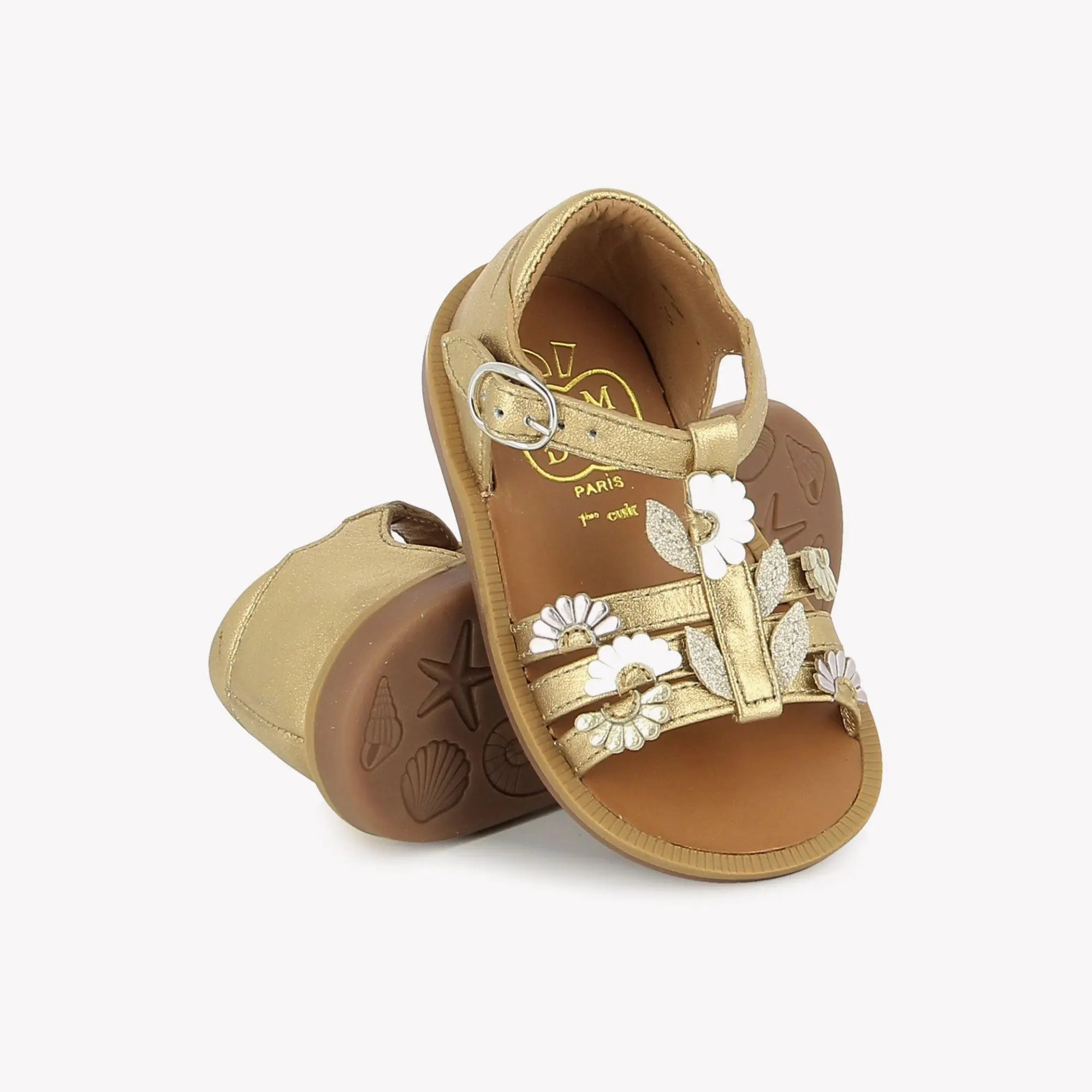 pom-d-api-poppy-multi-daisy-laminato-dor-multi-sandale-premiers-pas-fille image 2