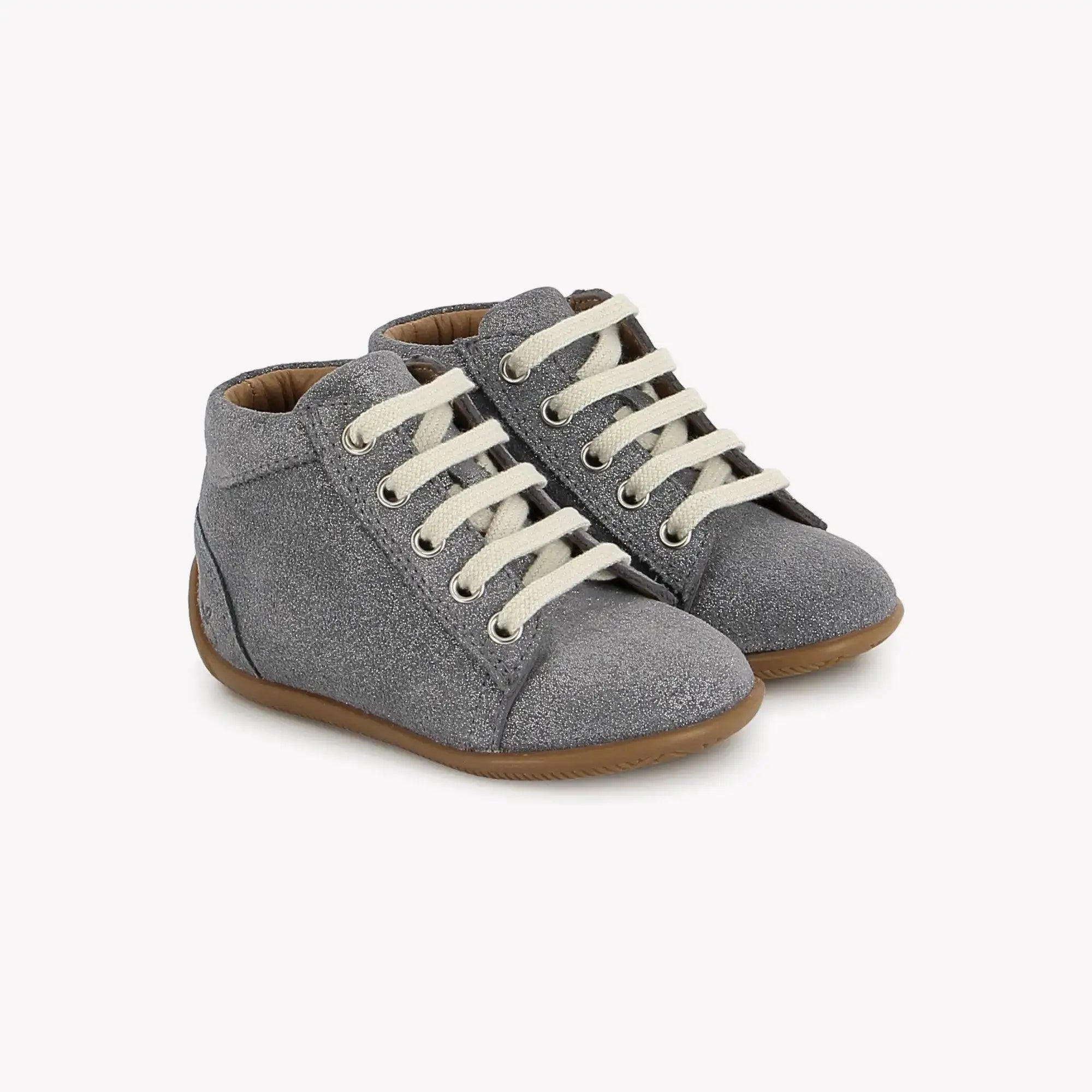 pom-d-api-shoemi-lace-star-grey-chaussure-premiers-pas-lacets image 1