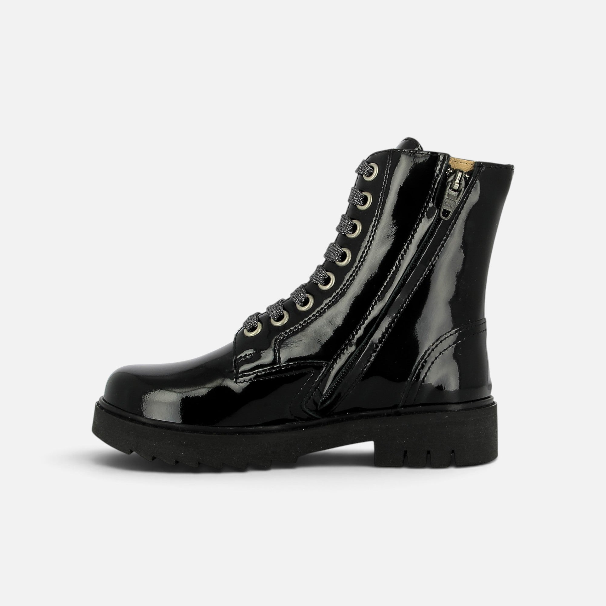 pom-d-api-sid-ranger-boots-vernis-noir-semelle-noire-fille image 5