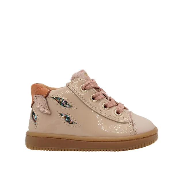 babybotte-fougere-chaussure-b-b-fille-lacets-et-zip-natural-vernis image 1