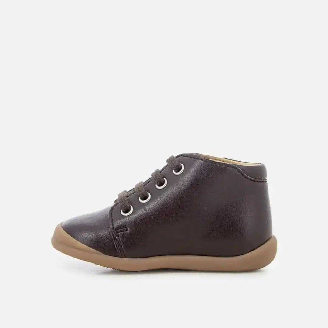 pom-d-api-flex-up-bottine-veg-chocolat-premiers-pas-lacets image 3