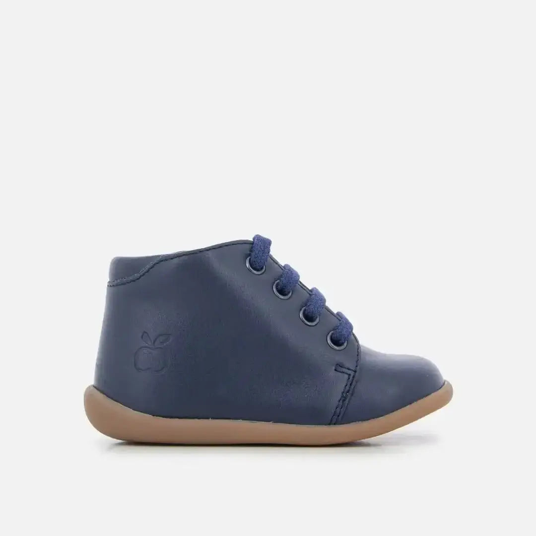 pom-d-api-stand-up-bottine-premiers-pas-cuir-bleu-marine image 3