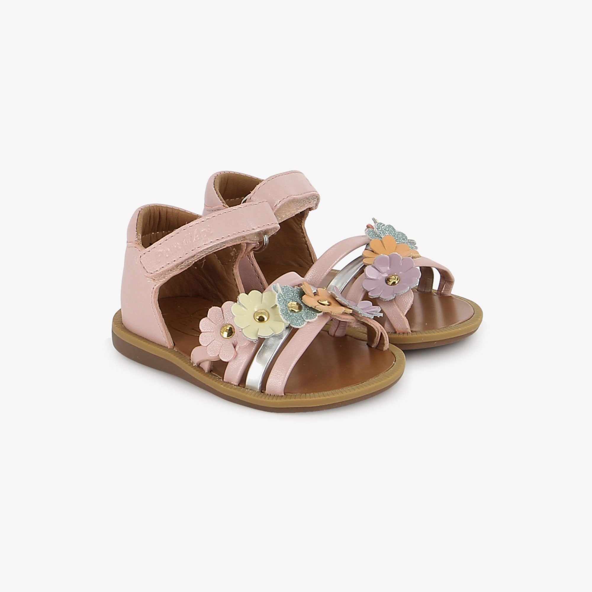 pom-d-api-poppy-multi-flo-sandales-premiers-pas-fille-rose-multi image 3