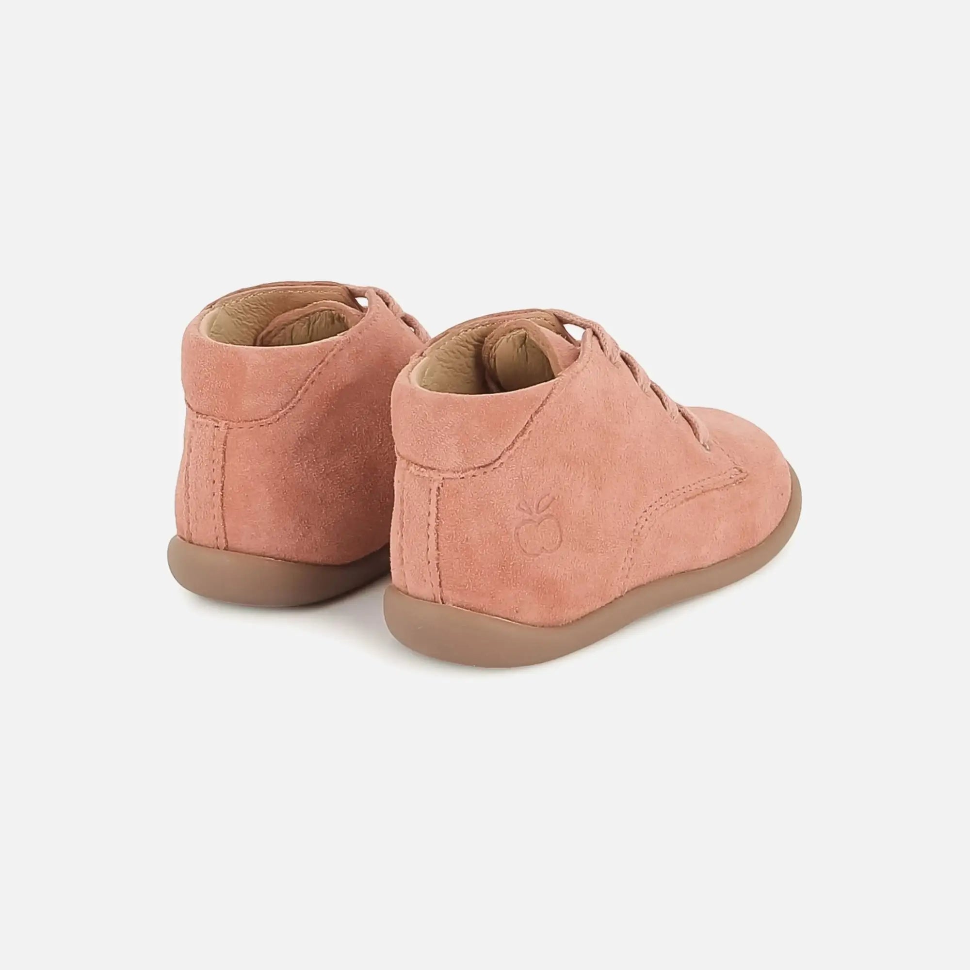 pom-d-api-stand-up-derby-chaussure-premiers-pas-lacets-rose-cameo image 3