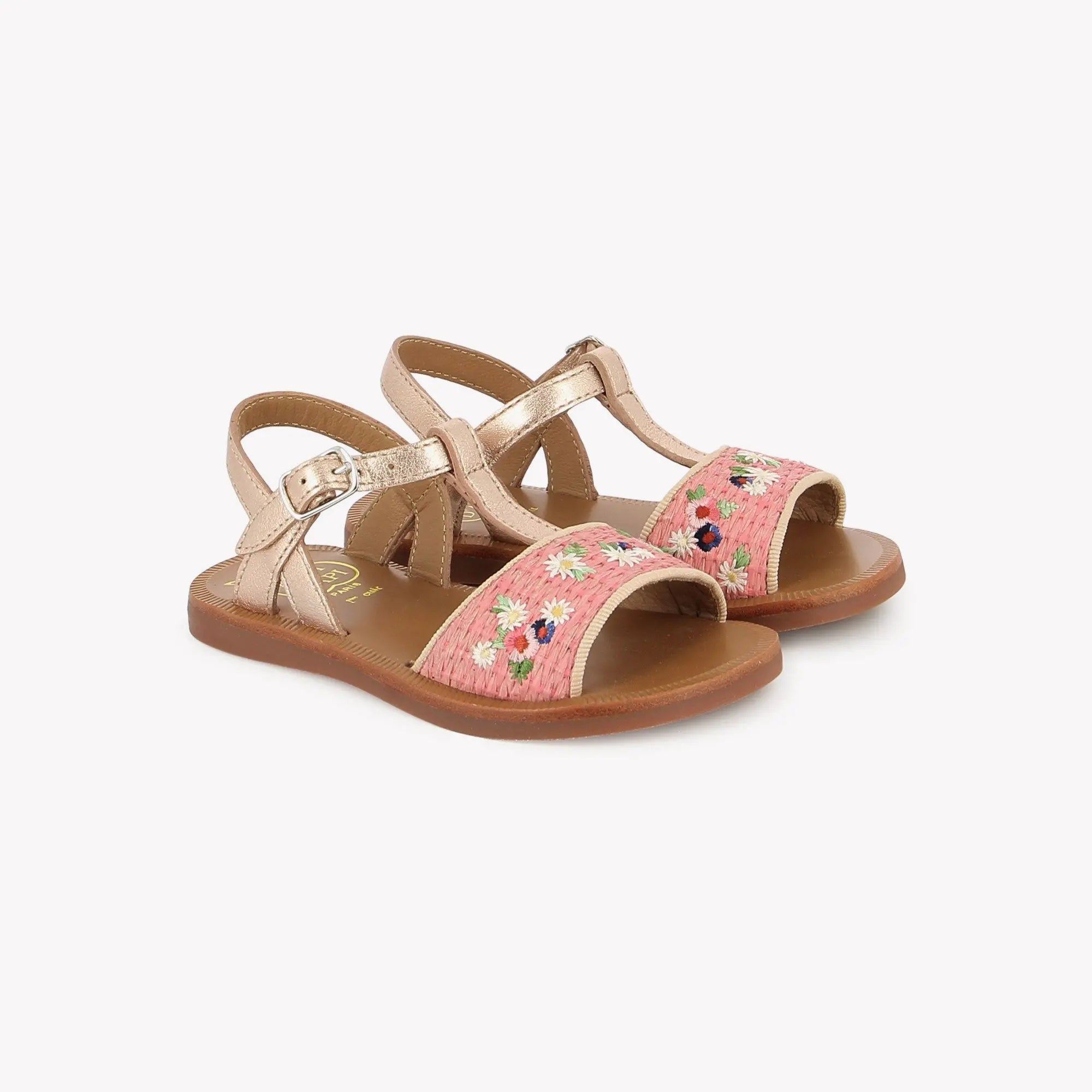 pom-d-api-plagette-raphia-brod-azalea-cuivre-sandale-fille image 1