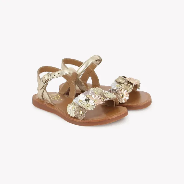pom-d-api-plagette-multi-flo-sandales-fille-platine-laminato image 1