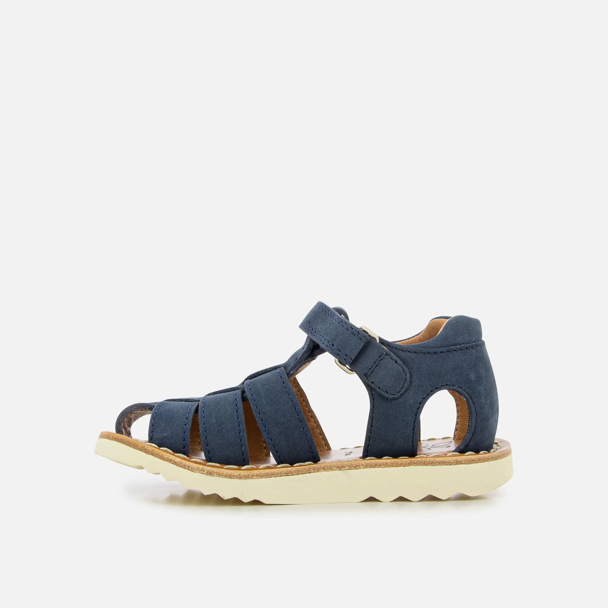 pom-d-api-waff-papy-sandale-premiers-pas-gar-on-nubuck-bleu image 3