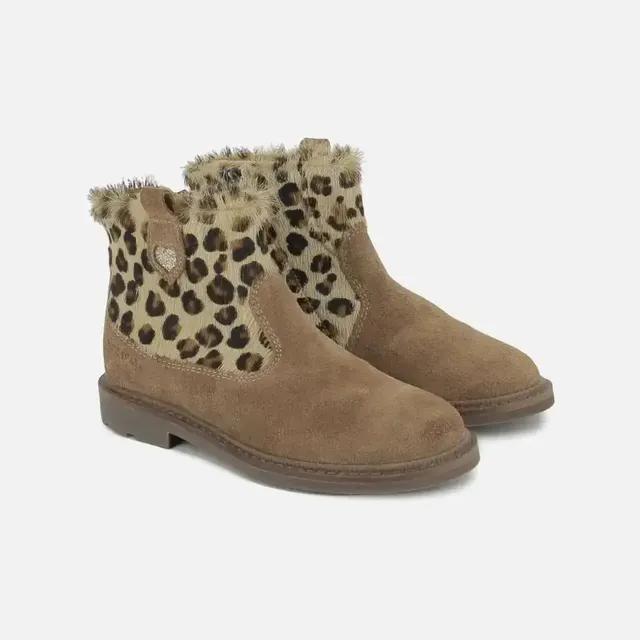 pom-d-api-sister-boot-bottine-enfant-velours-chocolat-l-opard image 1