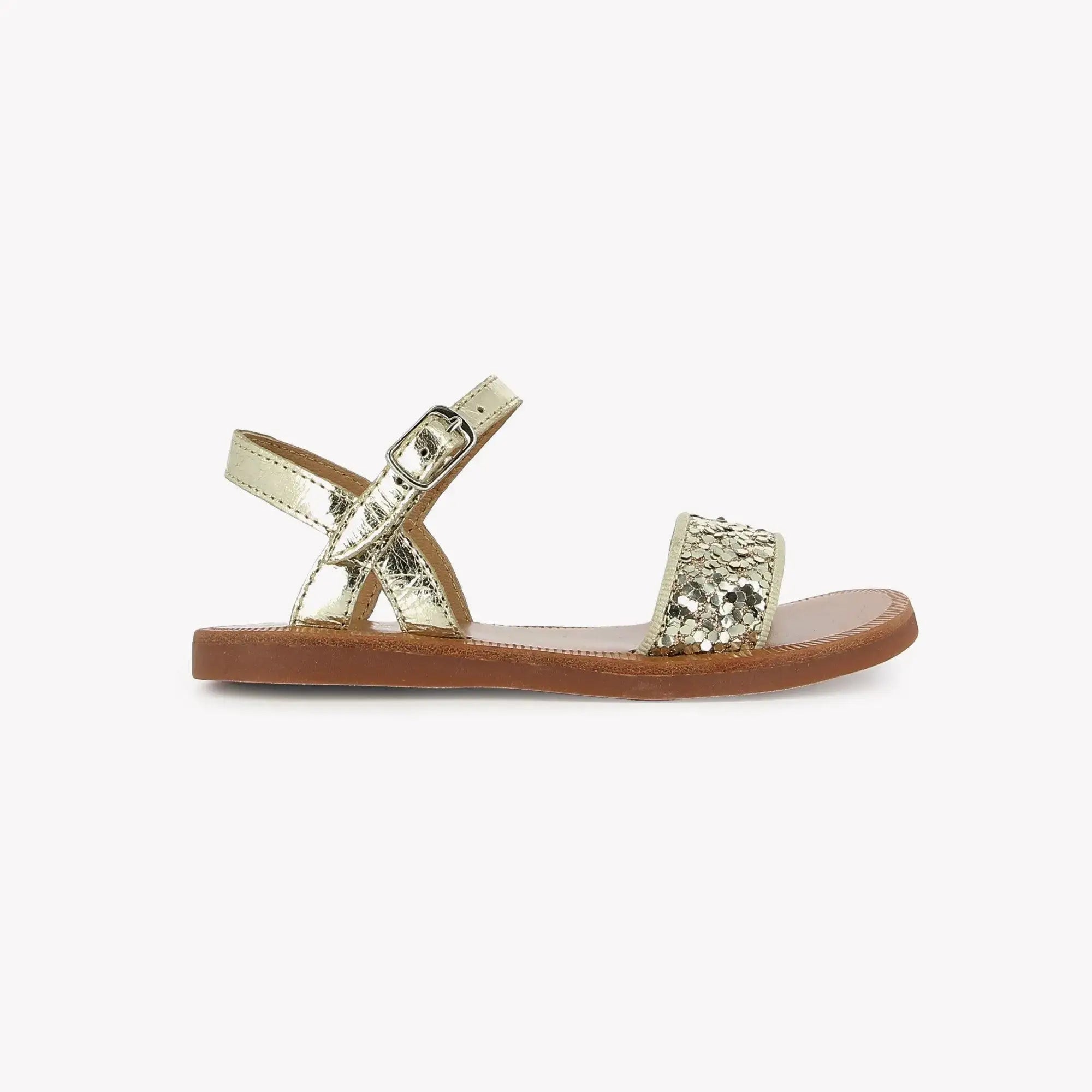 pom-d-api-plagette-buckle-tao-platine-or-sandale-fille image 4