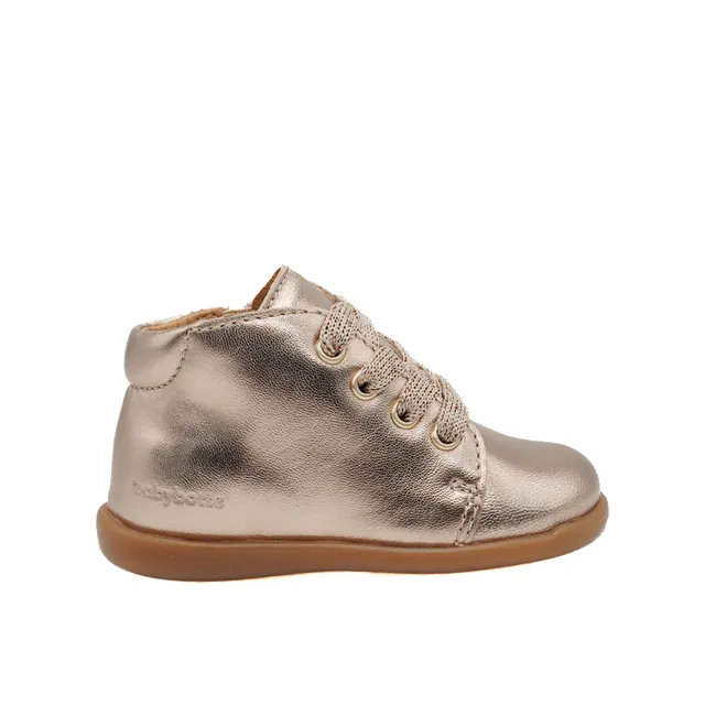 babybotte-fredy-zip-platinum-chaussure-premier-pas-fille-lacets image 1