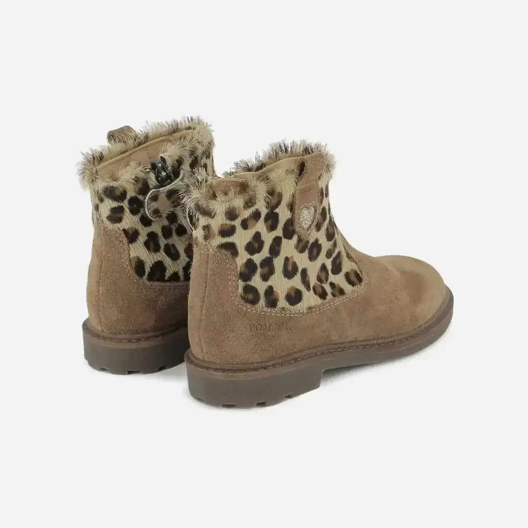 pom-d-api-sister-boot-bottine-enfant-velours-chocolat-l-opard image 2
