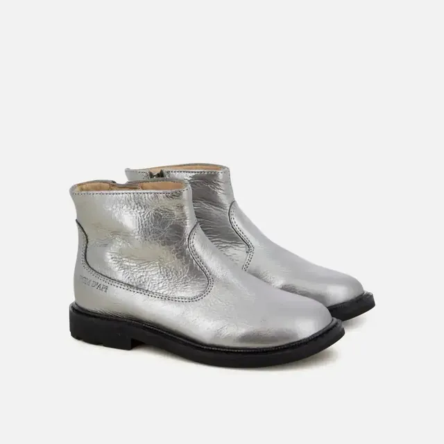 pom-d-api-sister-boots-sl-bottine-enfant-argent-cuir-m-tallis-zip image 1