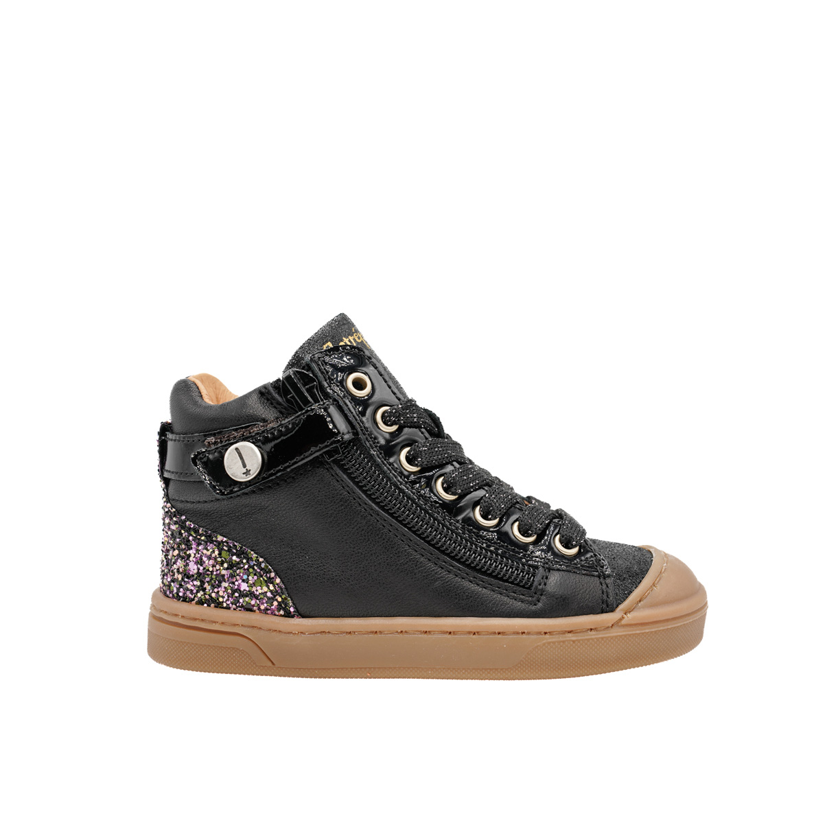 babybotte-kostanza-chaussure-lacets-fille-noir image 1