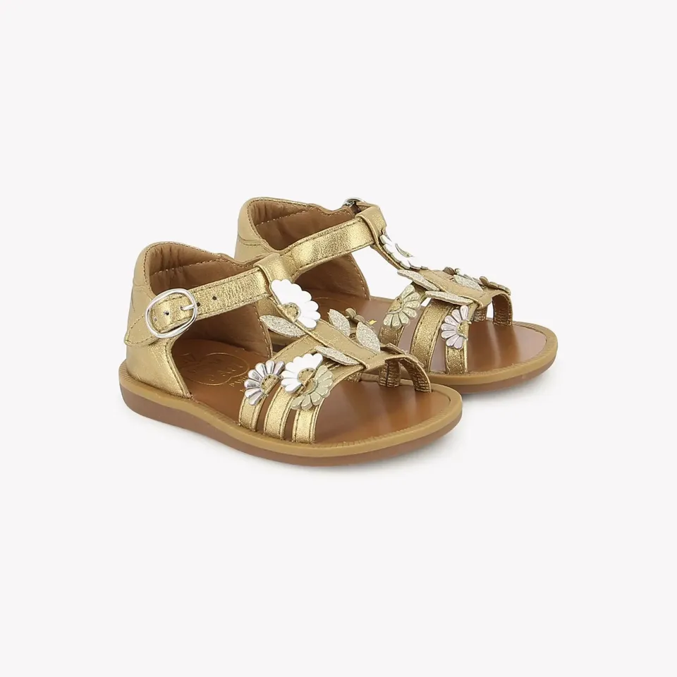 pom-d-api-poppy-multi-daisy-laminato-dor-multi-sandale-premiers-pas-fille image 1