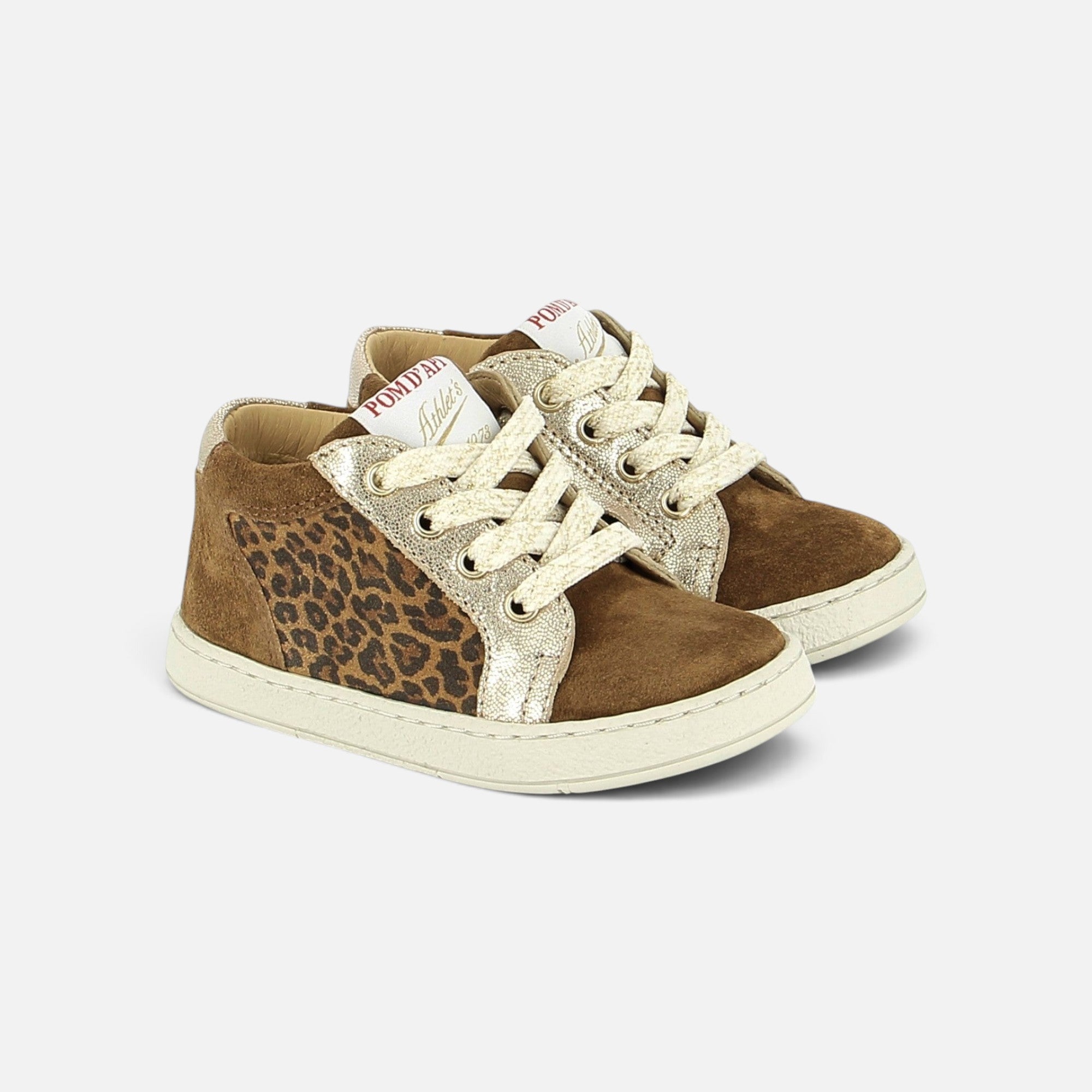 pom-d-api-mousse-zip-top-basket-velours-baby-leo-miel-naturel-fille image 1